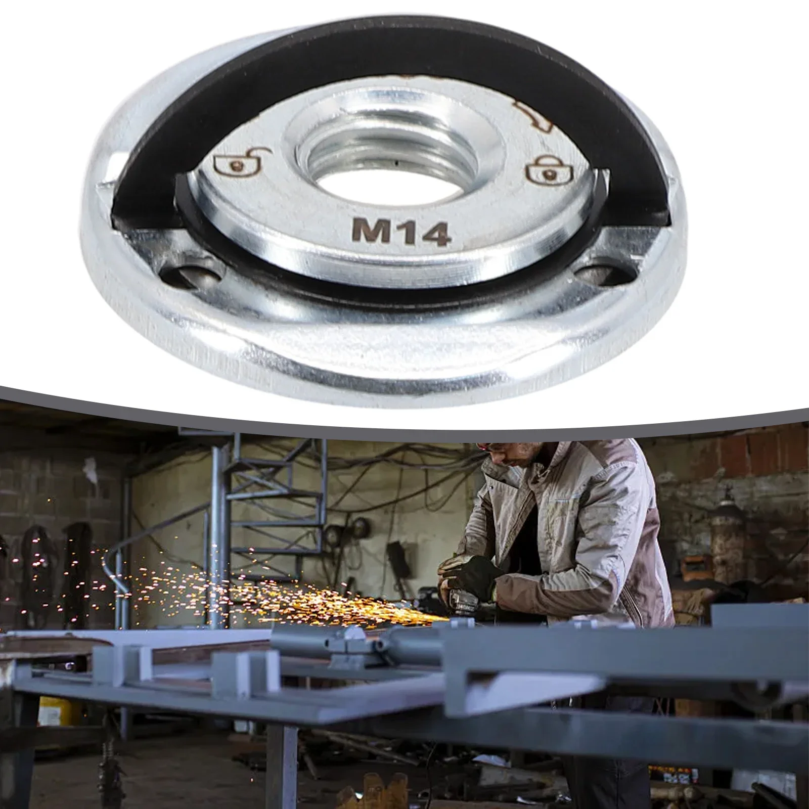 Angle Grinder Pressure Plate Universal M14 Quick Lock Nut Self-Locking Pressing Plate For Diamond Cutting Disks Grinding Wheel
Angle Grinder Pressure Plate Universal M14 Quick Lock Nut Self-Locking Pressing Plate For Diamond Cutting Disks Grinding Wheel