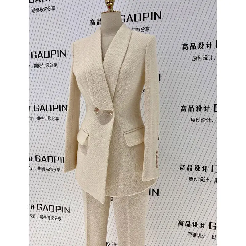 Insozkdg Spring New Beige High-end Wool Suit Women Clothing Slim Fit Suit Jacket Suit Pants Professional Formal Two Piece Set
Insozkdg Spring New Beige High-end Wool Suit Women Clothing Slim Fit Suit Jacket Suit Pants Professional Formal Two Piece Set