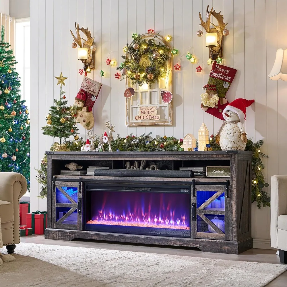 Fireplace TV Stand for 85" TV, 33" Tall Highboy Farmhouse Entertainment Center w/ 42'' Electric Fireplace & LED Light
Fireplace TV Stand for 85" TV, 33" Tall Highboy Farmhouse Entertainment Center w/ 42'' Electric Fireplace & LED Light