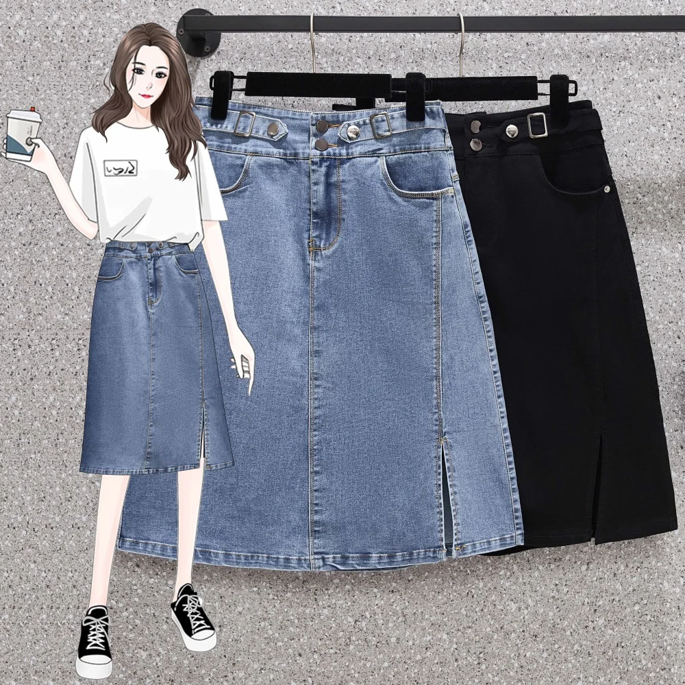 plus Size Women's Summer Elastic Denim Skirt High Waist Slim A-Line Split ort Skirts Cotton Material Pear Body pe
plus Size Women's Summer Elastic Denim Skirt High Waist Slim A-Line Split ort Skirts Cotton Material Pear Body pe