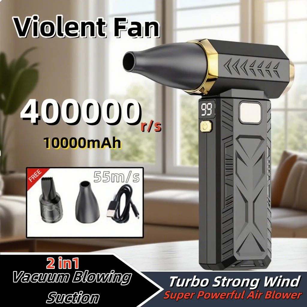 New 400000RPM Violent Fan Super Powerful Air Blower Vacuum Blowing Suction 2in1 For Dust Cleaner Brushless Turbo Strong Wind
New 400000RPM Violent Fan Super Powerful Air Blower Vacuum Blowing Suction 2in1 For Dust Cleaner Brushless Turbo Strong Wind