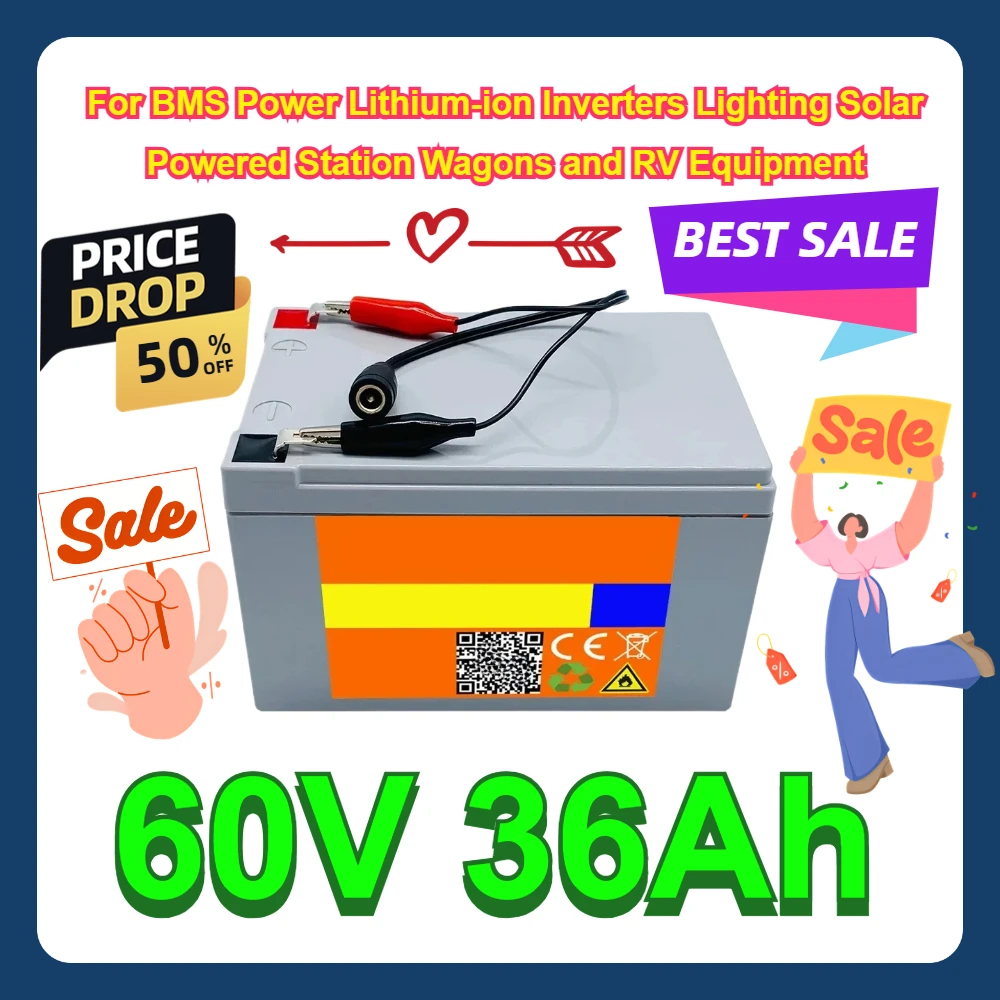 60V 36Ah Battery Pack For BMS Power Lithium-ion Inverters Lighting Solar Powered Station Wagons and RV Equipment
60V 36Ah Battery Pack For BMS Power Lithium-ion Inverters Lighting Solar Powered Station Wagons and RV Equipment