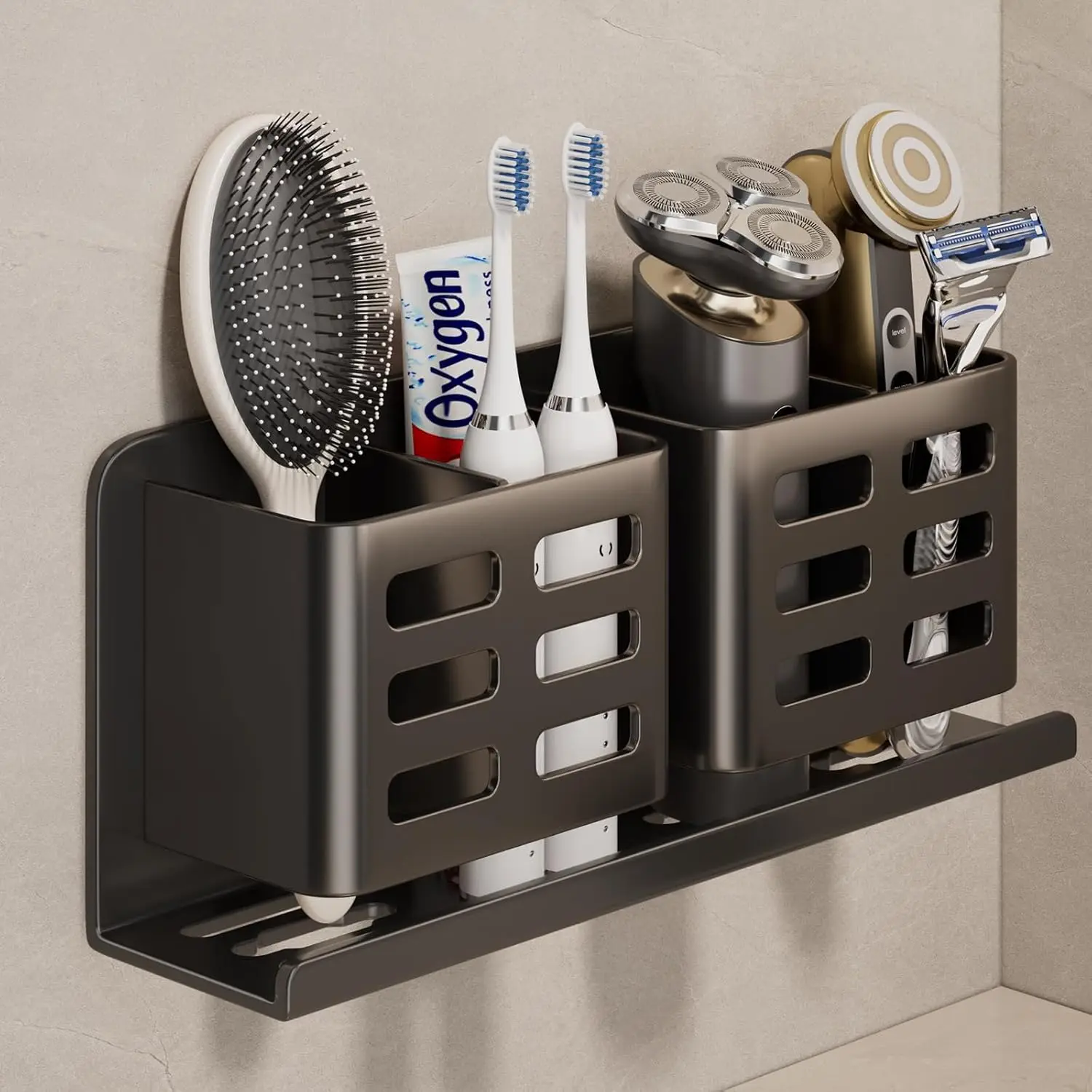 Aluminum Toothbrush Holder Self-Adhesive Wall Mount for Bathroom Storage with 4 Slots and Drainage Hole
Aluminum Toothbrush Holder Self-Adhesive Wall Mount for Bathroom Storage with 4 Slots and Drainage Hole