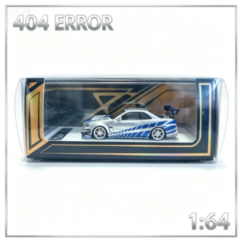 404 ERROR 1: 64 Custom R34 modified version, silver-blue livery paint job, die-cast alloy model, adult collection display item.
404 ERROR 1: 64 Custom R34 modified version, silver-blue livery paint job, die-cast alloy model, adult collection display item.
