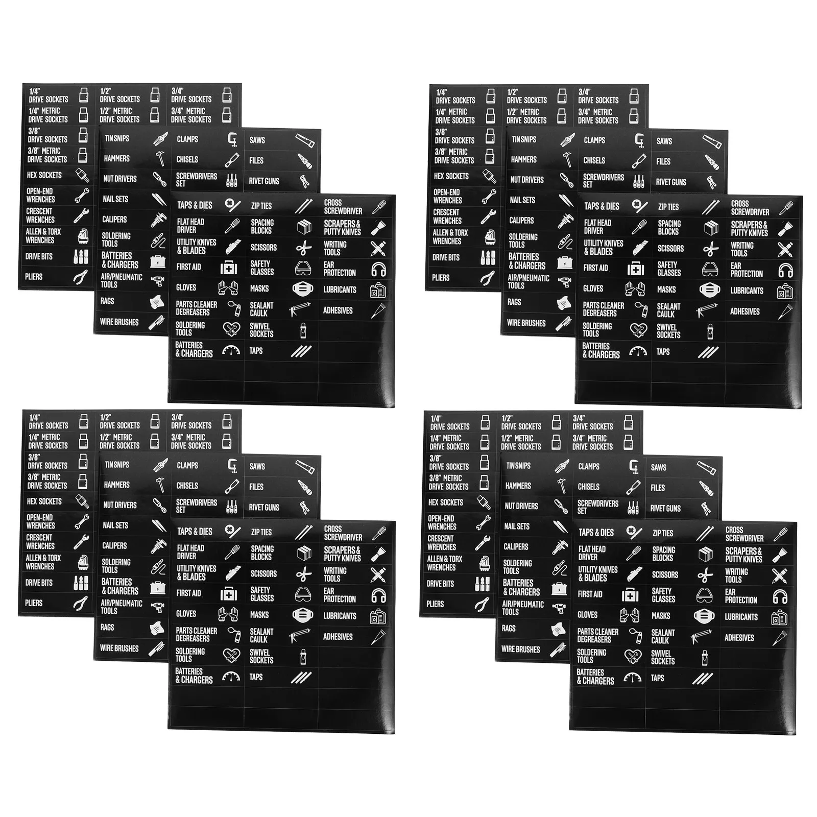 360pcs Toolbox Labels Self-Adhesive Tool Box Stickers Organizer Accessories for Steel Carts Cabinets Garage Workshop Drawers
360pcs Toolbox Labels Self-Adhesive Tool Box Stickers Organizer Accessories for Steel Carts Cabinets Garage Workshop Drawers