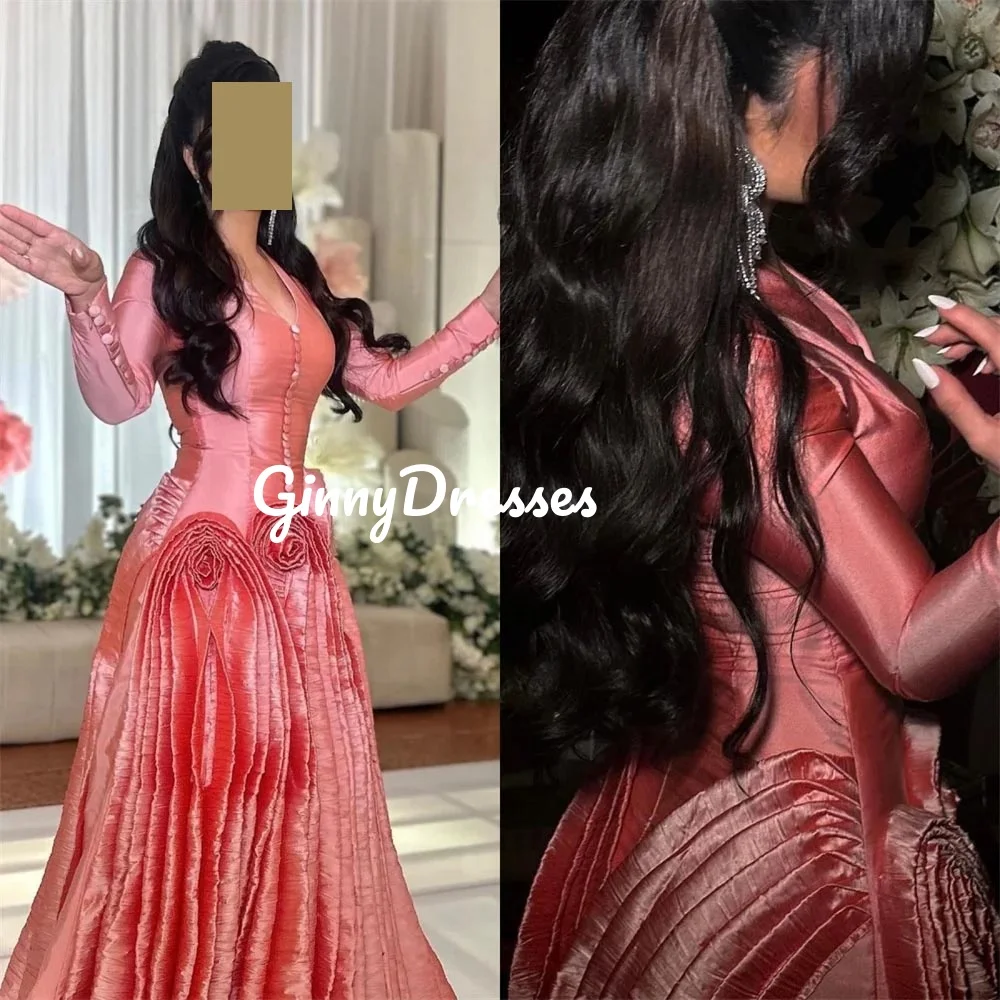 Customized Dresses For Prom A-Line V-Neck Floor-Length Ruffle Luxury Evening Dresses Long Sleeves Wedding Party Dress
Customized Dresses For Prom A-Line V-Neck Floor-Length Ruffle Luxury Evening Dresses Long Sleeves Wedding Party Dress