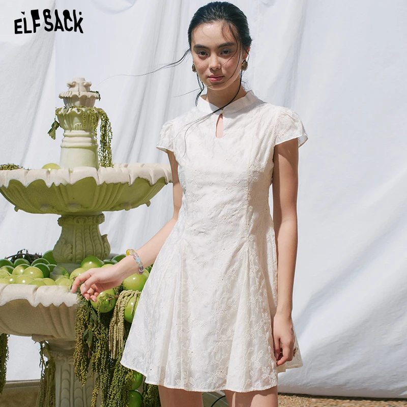 ELFSACK Mandarin Collar Puff Sleeve Mini Dress, Jacquard Textured A Line Cheongsam Dress, New Chinese Style Daily Outfit for Wom
ELFSACK Mandarin Collar Puff Sleeve Mini Dress, Jacquard Textured A Line Cheongsam Dress, New Chinese Style Daily Outfit for Wom