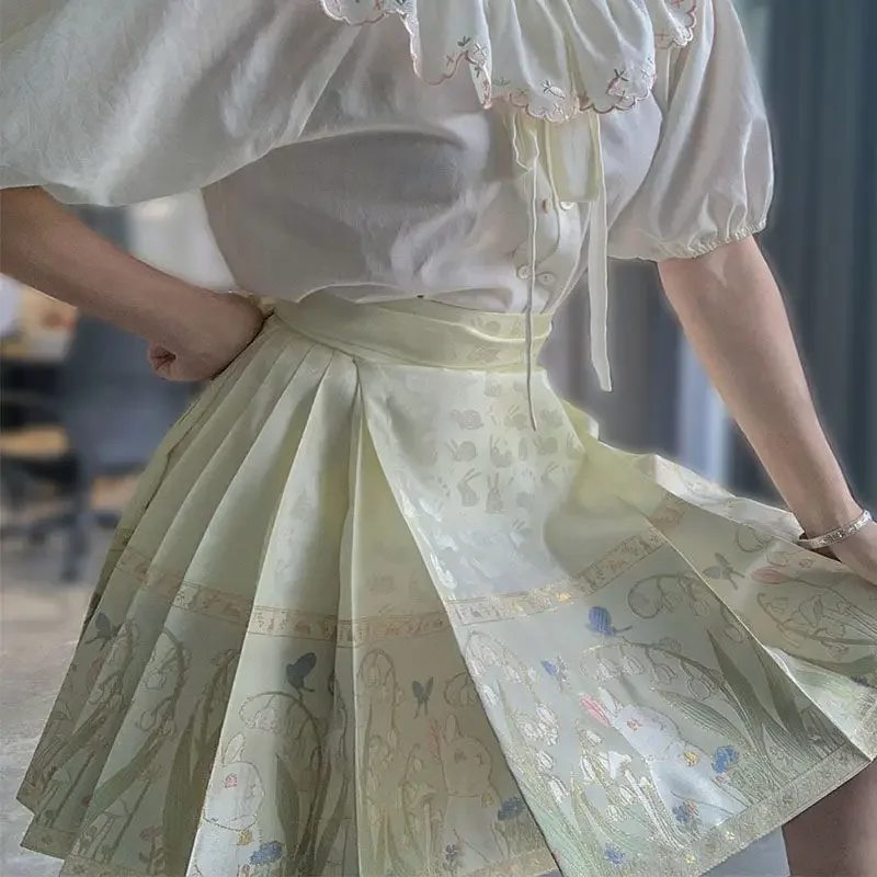 Chinese Style Improved Exquisite Printed Horse-face Skirt Women High Waist All-match Mini Horse-face Pleated Skirt Y2k Clothes
Chinese Style Improved Exquisite Printed Horse-face Skirt Women High Waist All-match Mini Horse-face Pleated Skirt Y2k Clothes
