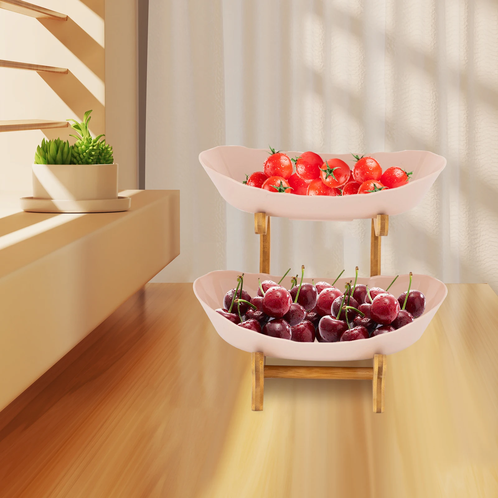 2 Tier Fruit Bowl, Fruit Basket Stand, Fruit Serving Tray Plates Fruit Holder Dessert Plate Suitable for Dinner Parties
2 Tier Fruit Bowl, Fruit Basket Stand, Fruit Serving Tray Plates Fruit Holder Dessert Plate Suitable for Dinner Parties