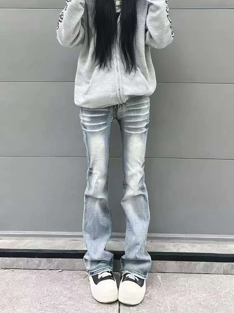 American Vintage Full Length Low Waist Flare Jeans Women Casual Streetwear Slim Fit Retro Denim Pants Washed Zipper Patchwork
American Vintage Full Length Low Waist Flare Jeans Women Casual Streetwear Slim Fit Retro Denim Pants Washed Zipper Patchwork