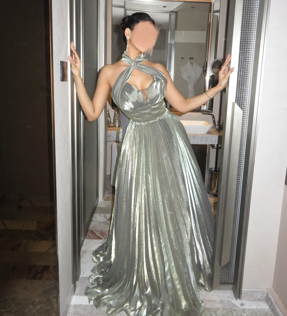Customized Sparkle Modest Fashion Pleat Ruched Draped A-line Halter Floor-Length Evening Dresses For Birthday Party High Quality
Customized Sparkle Modest Fashion Pleat Ruched Draped A-line Halter Floor-Length Evening Dresses For Birthday Party High Quality