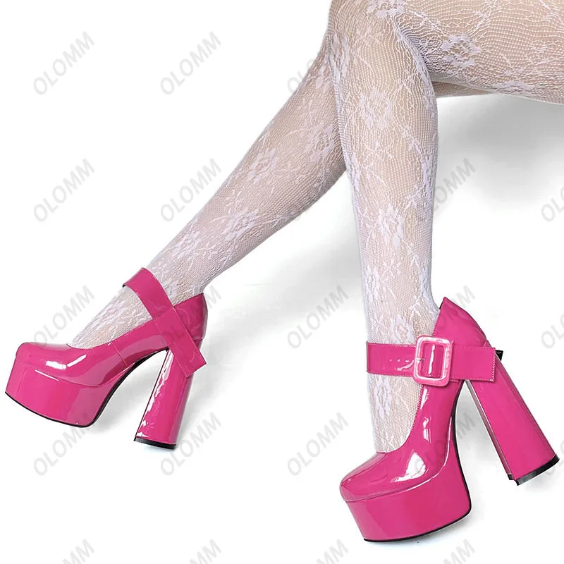 Olomm New Women Platform Pumps Patent Buckle Chunky Heels Round Toe Gorgeous Red White Pink Night Club Shoes Women US Size 5-20
Olomm New Women Platform Pumps Patent Buckle Chunky Heels Round Toe Gorgeous Red White Pink Night Club Shoes Women US Size 5-20