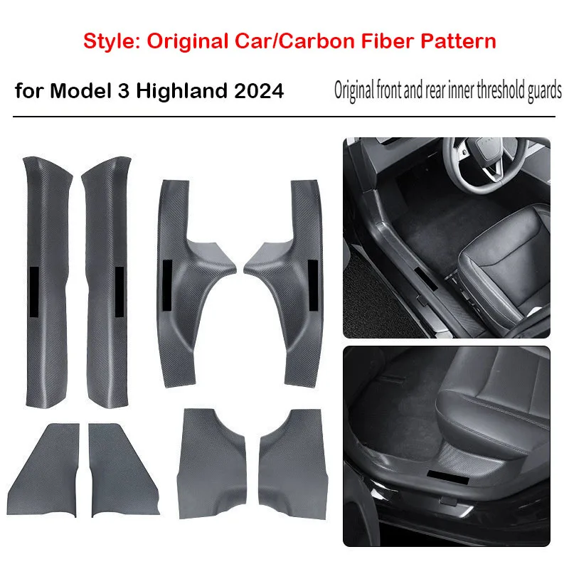 8PC Front Rear Door Sill Protector Cover for Model 3 Highland 2024 Carbon Fiber Anti Kick ABS Pedal Guards Inner Strip Threshold
8PC Front Rear Door Sill Protector Cover for Model 3 Highland 2024 Carbon Fiber Anti Kick ABS Pedal Guards Inner Strip Threshold