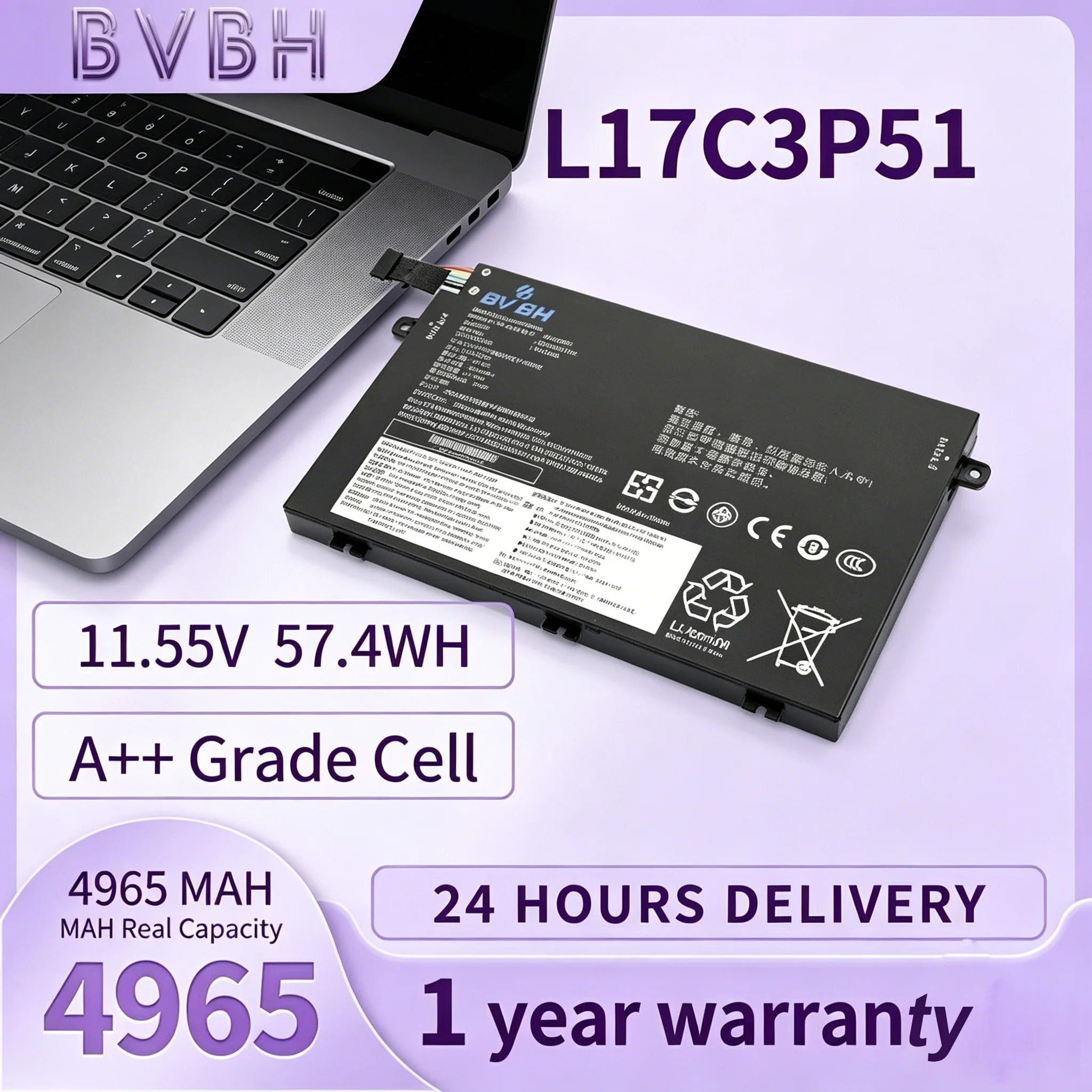 BVBH L17C3P51 L17M3P51/L17M3P52 Laptop battery For Lenovo ThinkPad E480/E485/E495/E580/E585/E490 ThinkPad E590/E595/R480/01AV445
BVBH L17C3P51 L17M3P51/L17M3P52 Laptop battery For Lenovo ThinkPad E480/E485/E495/E580/E585/E490 ThinkPad E590/E595/R480/01AV445