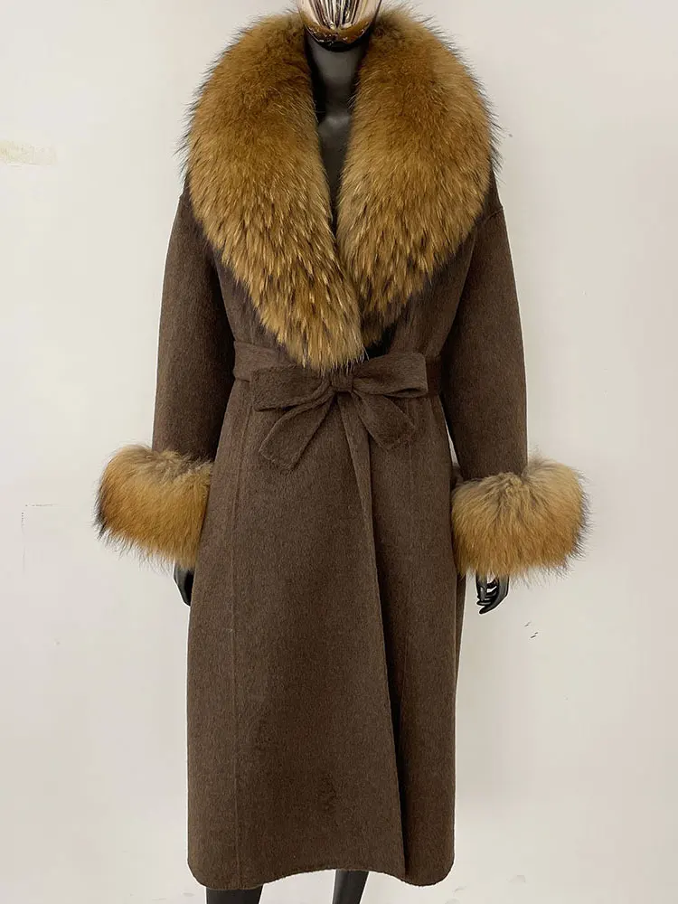 FURYOURSELF Wool Coat Women Spring Autumn Real Fox Fur Jacket Female Long Warm Natural Fox Fur Collar Fur Cuffs Coat Woolen Coat
FURYOURSELF Wool Coat Women Spring Autumn Real Fox Fur Jacket Female Long Warm Natural Fox Fur Collar Fur Cuffs Coat Woolen Coat