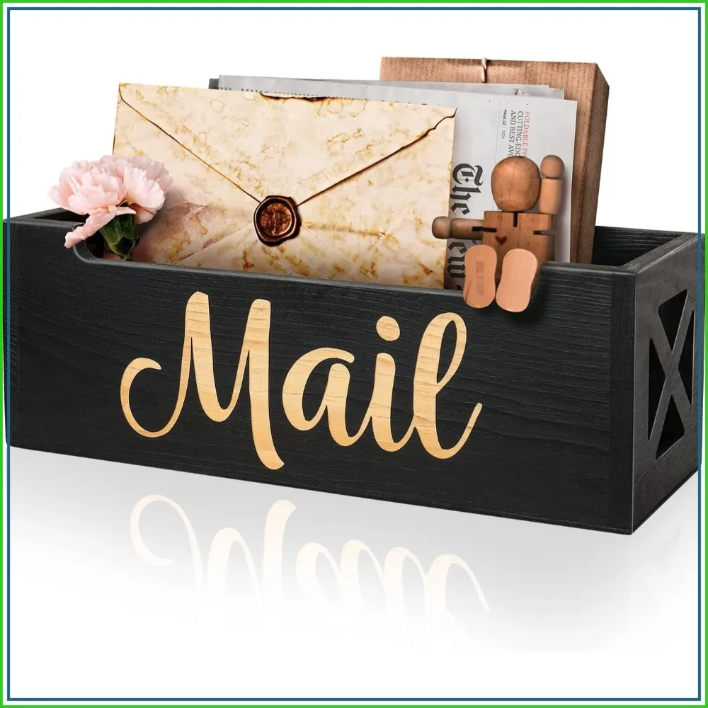 Rustic Wooden Mail Organizer for Desk, Countertop or Wall Mount, Farmhouse Letter Holder
Rustic Wooden Mail Organizer for Desk, Countertop or Wall Mount, Farmhouse Letter Holder