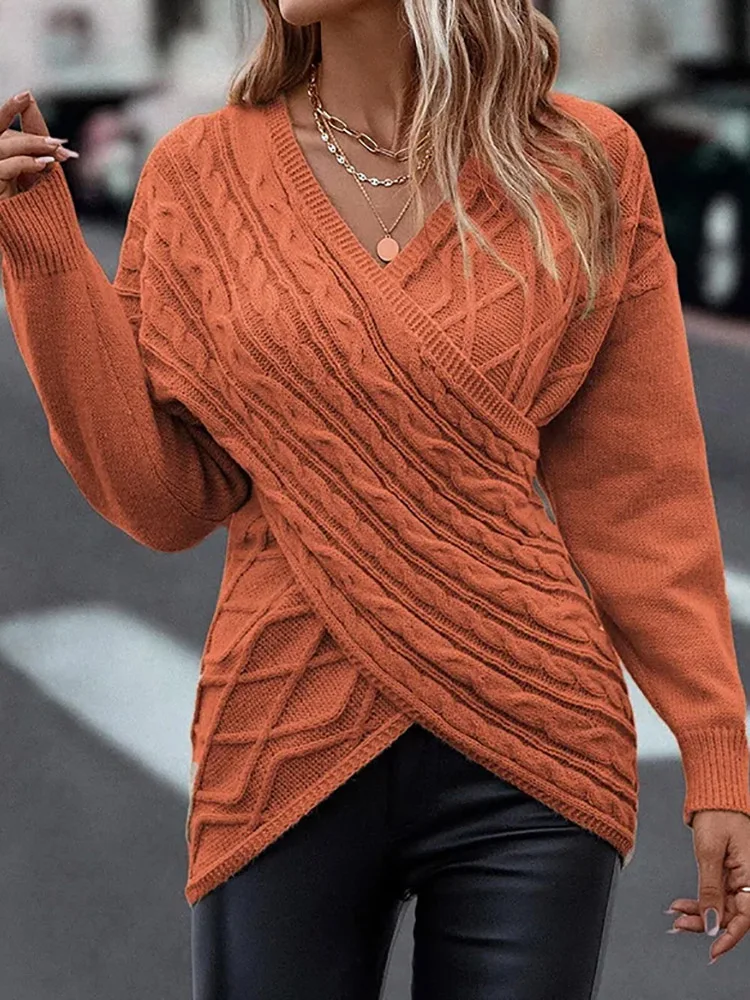 V-Neck Women Pullovers Elegant Fashion Criss-Cross Long Sleeve Autumn Winter Sweaters 2023 Solid Slim Fit Loungewear Streetwear
V-Neck Women Pullovers Elegant Fashion Criss-Cross Long Sleeve Autumn Winter Sweaters 2023 Solid Slim Fit Loungewear Streetwear