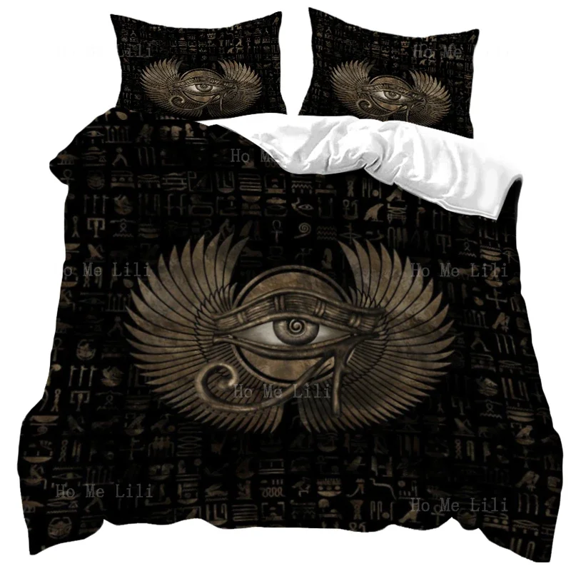 The Eyes Of The Ancient Egyptian Horus On A Black Background Are Secretly Sealed Duvet Three Piece Bedding Set
The Eyes Of The Ancient Egyptian Horus On A Black Background Are Secretly Sealed Duvet Three Piece Bedding Set