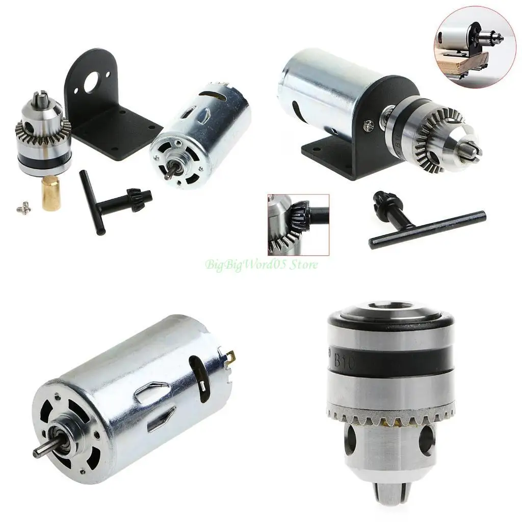 24TE New Hand Drill DIY Lathe Press 555 Motor for w/ 1/8" Chuck+ Mounting Bracket 12-
24TE New Hand Drill DIY Lathe Press 555 Motor for w/ 1/8" Chuck+ Mounting Bracket 12-