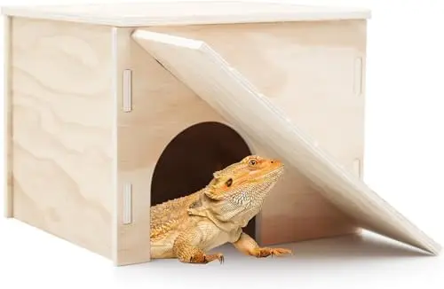 Oooct Bearded Dragon Basking Platform & Hideout – Wooden Reptile Cave with Ramp, 11.3" x 9.1" x 7.1"
Oooct Bearded Dragon Basking Platform & Hideout – Wooden Reptile Cave with Ramp, 11.3" x 9.1" x 7.1"