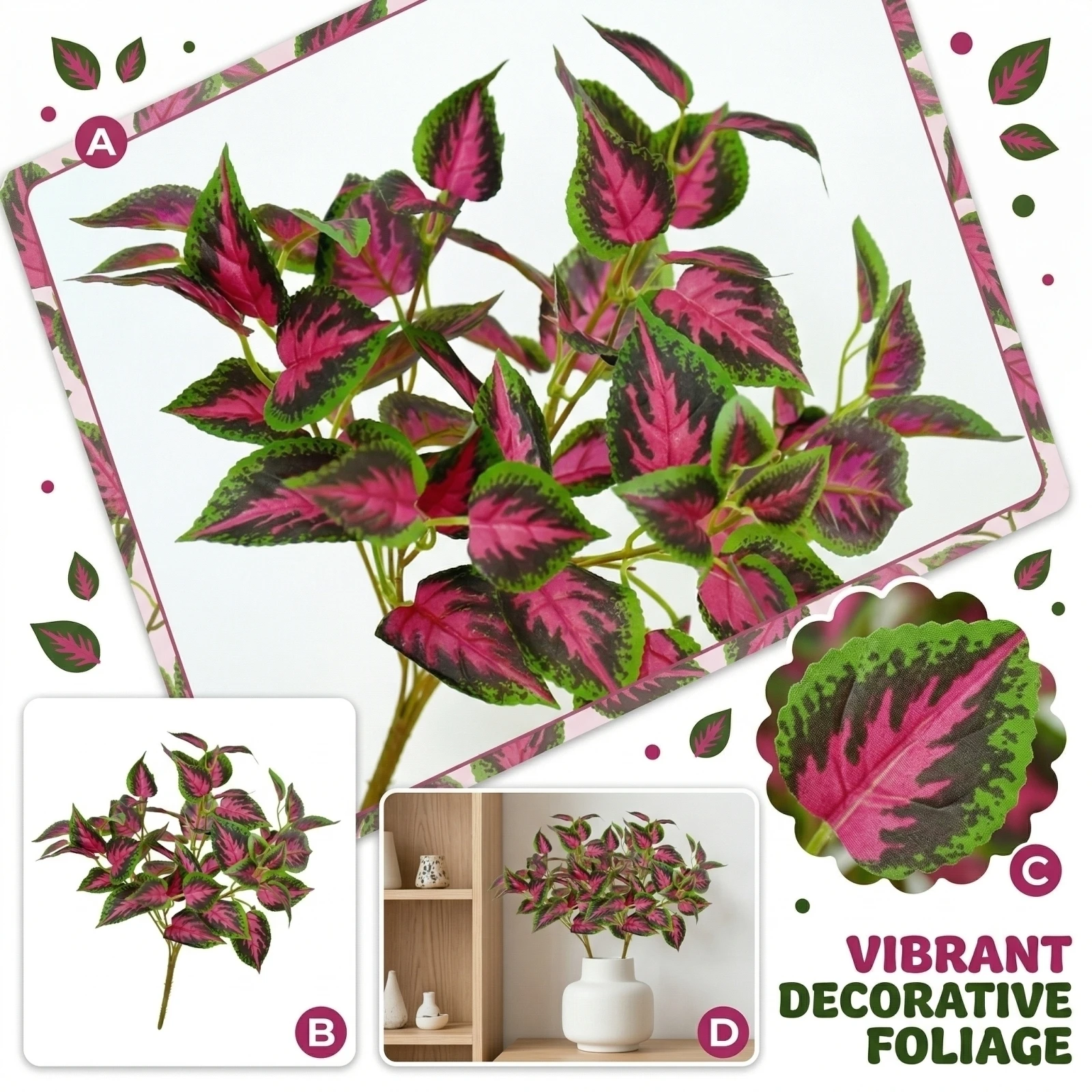Home Decor, 5 Artificial Foliage Plants With Stems, For Outdoor Gardens, Patios, Hanging Planters, Paths, Decor.
Home Decor, 5 Artificial Foliage Plants With Stems, For Outdoor Gardens, Patios, Hanging Planters, Paths, Decor.