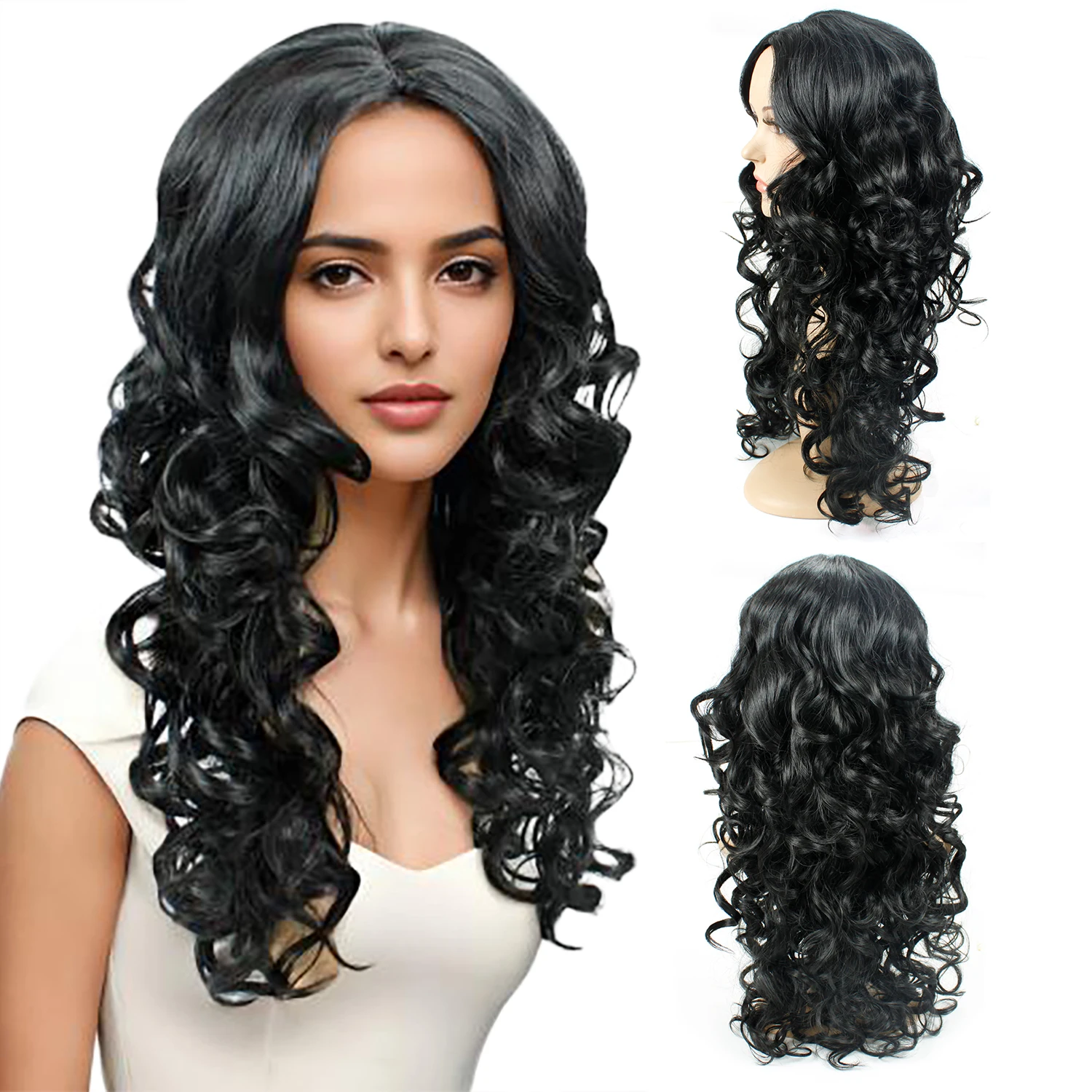 20inch Large Wavy Wig with Center Parting, Black Synthetic Fiber Wig, Suitable for Daily Use
20inch Large Wavy Wig with Center Parting, Black Synthetic Fiber Wig, Suitable for Daily Use