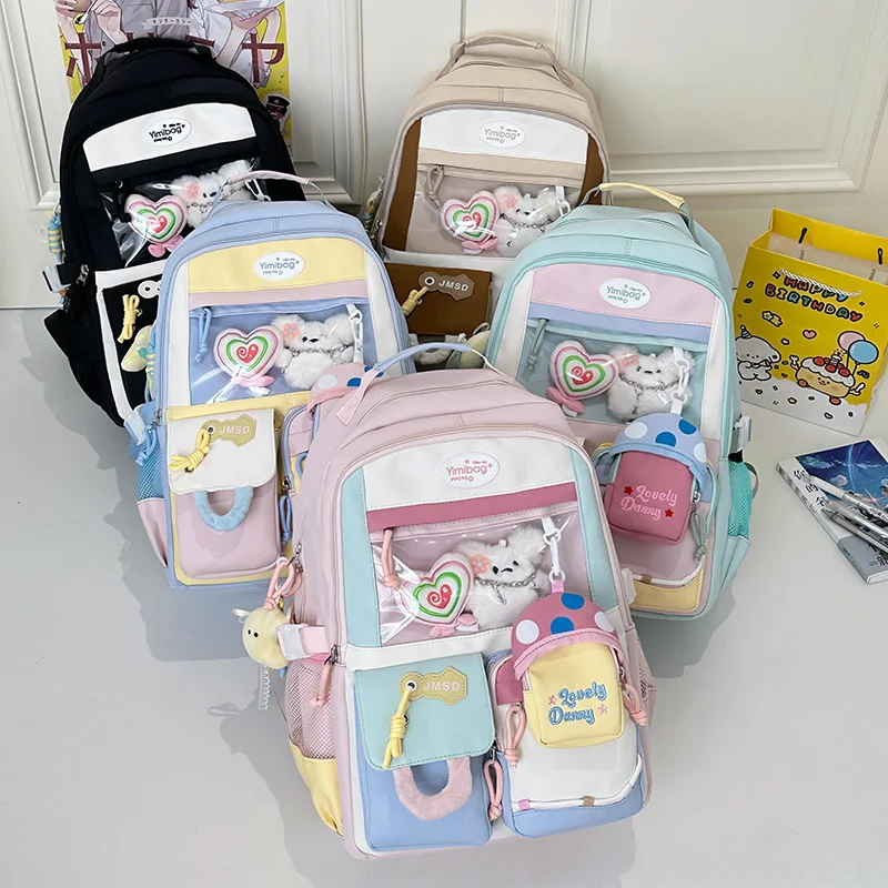 Korean Itabag Backpacks Y2K Aesthetic Kawaii Transparent Girls High Colorblock Design Fits Anime High Capacity Backpacks New
Korean Itabag Backpacks Y2K Aesthetic Kawaii Transparent Girls High Colorblock Design Fits Anime High Capacity Backpacks New