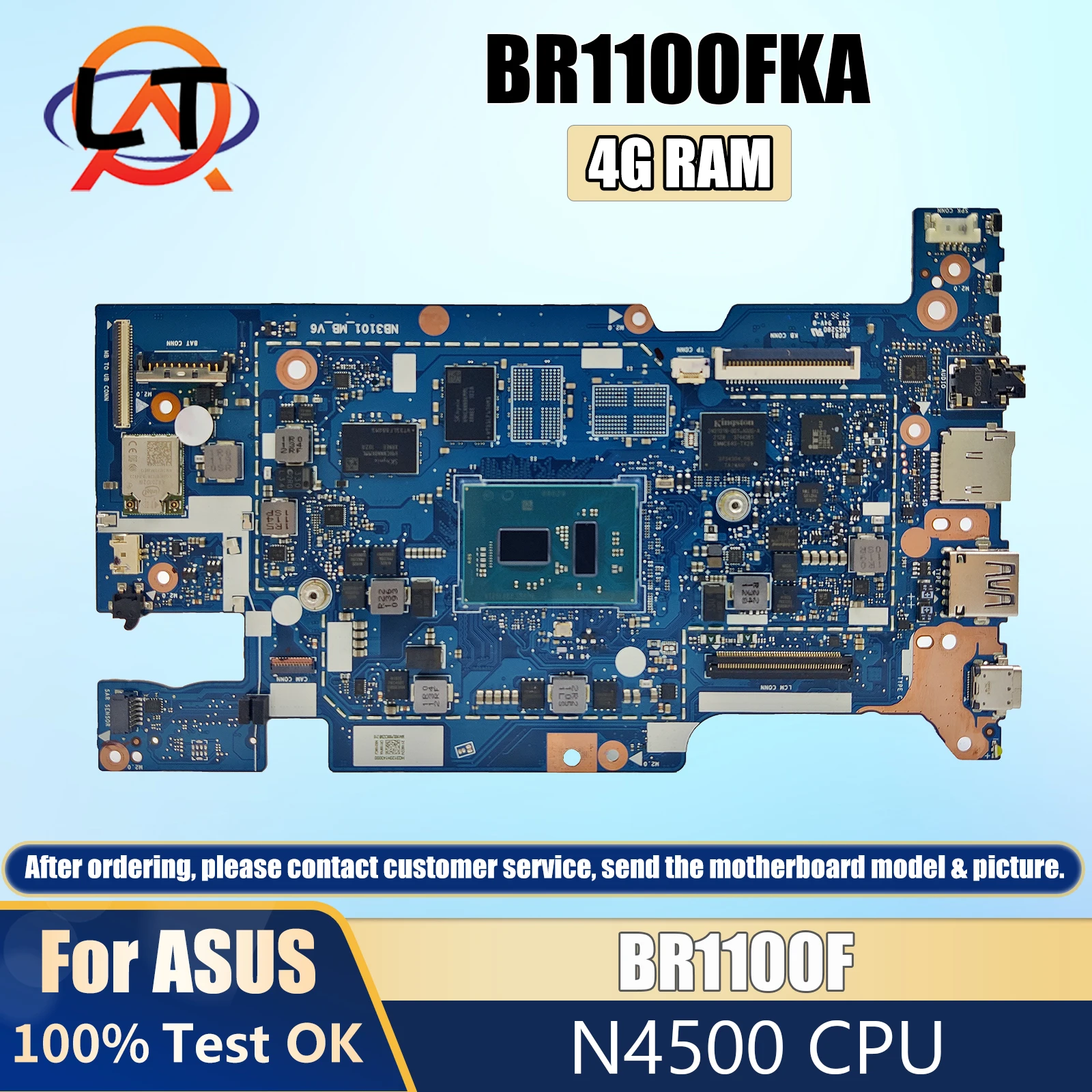 For Asus BR1100F BR1100FKA laptop motherboard with N4500 cpu and 4gb ram 60nx03a0-mb3100 test ok
For Asus BR1100F BR1100FKA laptop motherboard with N4500 cpu and 4gb ram 60nx03a0-mb3100 test ok