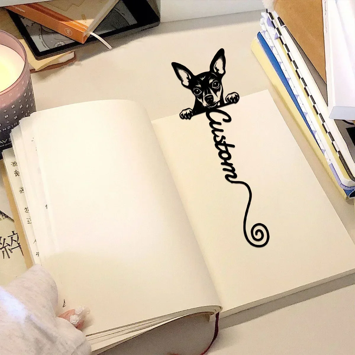 Custom - Miniature Pinscher Bookmark, Skillfully Made for Bookworms. It's A Treasured Teacher Gift, Adored By Dog Enthusiists.
Custom - Miniature Pinscher Bookmark, Skillfully Made for Bookworms. It's A Treasured Teacher Gift, Adored By Dog Enthusiists.