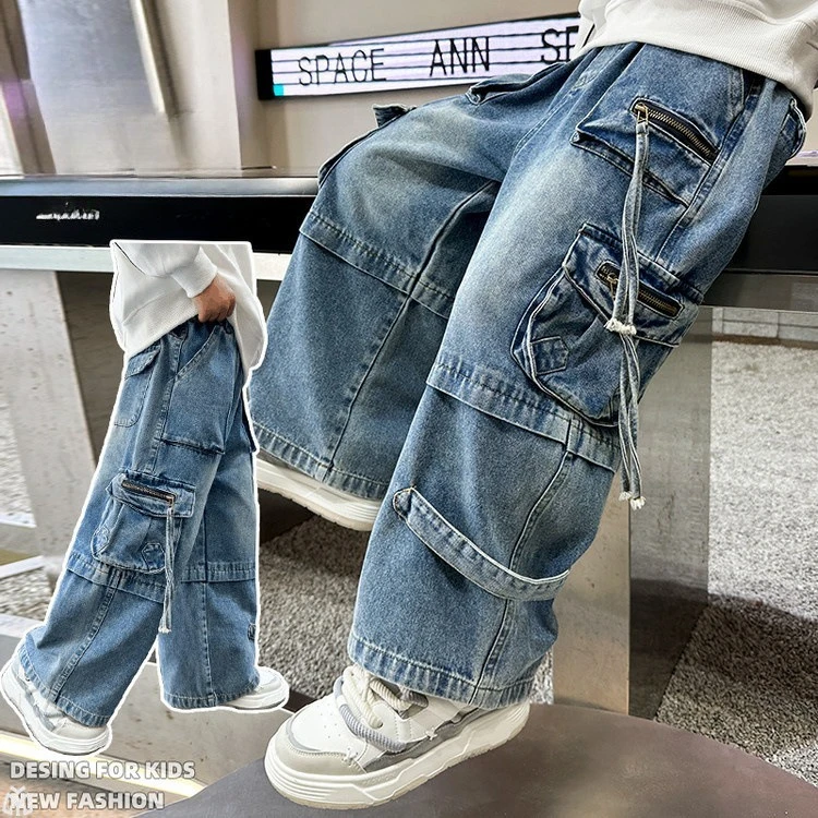 Boys Jeans 2025 New Spring Autumn Pants Children's Straight Trousers Teenager Wide-legged Cargo Denim Pants Kids Loose Clothes
Boys Jeans 2025 New Spring Autumn Pants Children's Straight Trousers Teenager Wide-legged Cargo Denim Pants Kids Loose Clothes