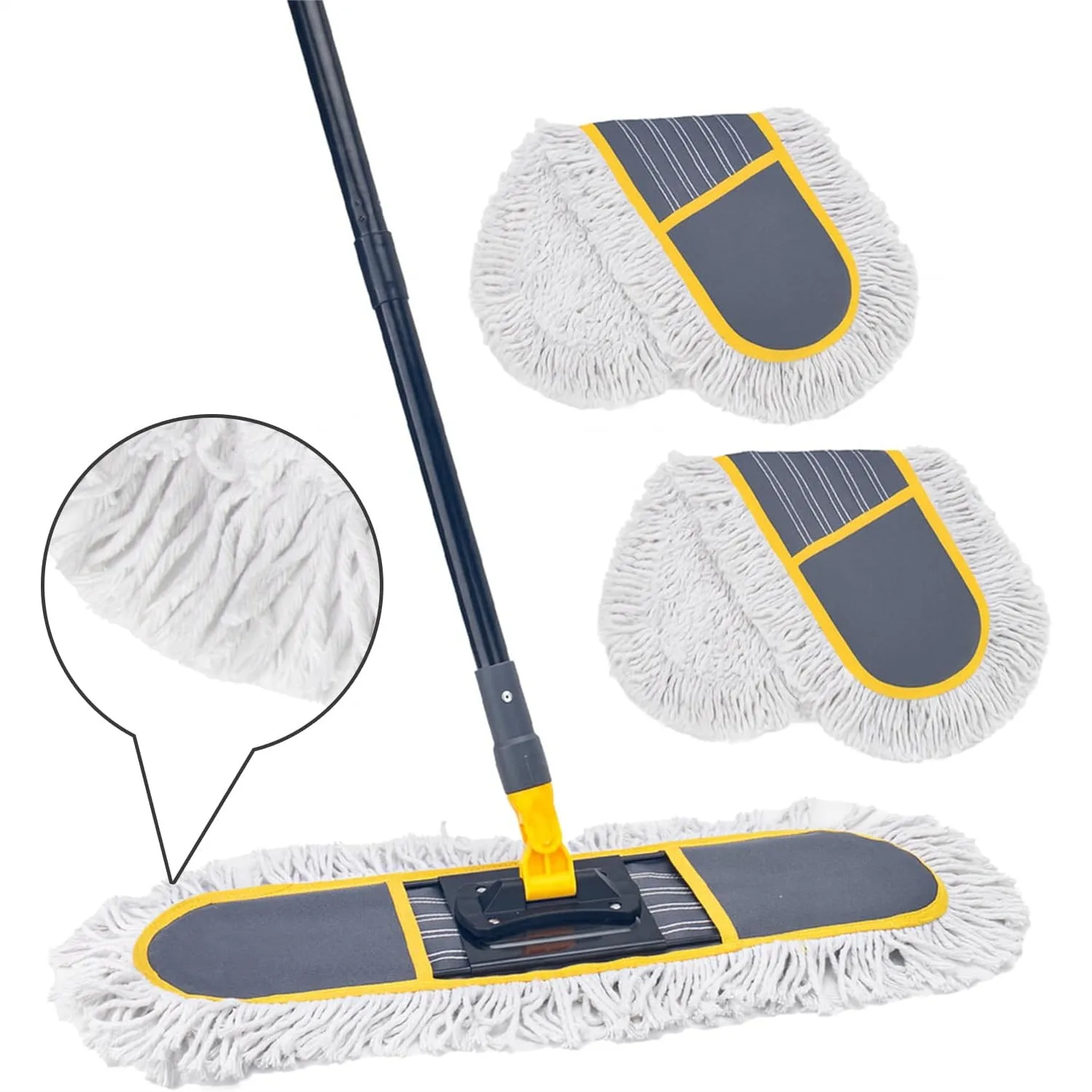 24" Commercial Dust Mop for Floor Cleaning, Heavy Duty Floor Duster with 2 Replacement Pads, Large Wet Dry Flat Mop for Hardwood
24" Commercial Dust Mop for Floor Cleaning, Heavy Duty Floor Duster with 2 Replacement Pads, Large Wet Dry Flat Mop for Hardwood