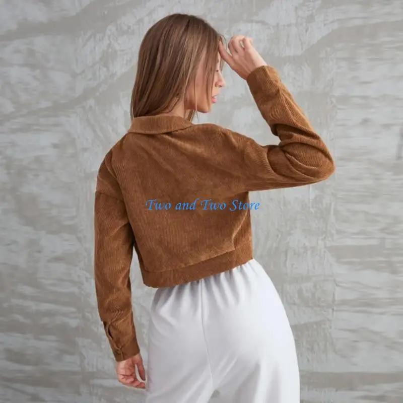HX6F Women's Cropped Button-Down Corduroy Cropped Casual Long Sleeve Cropped Top
HX6F Women's Cropped Button-Down Corduroy Cropped Casual Long Sleeve Cropped Top