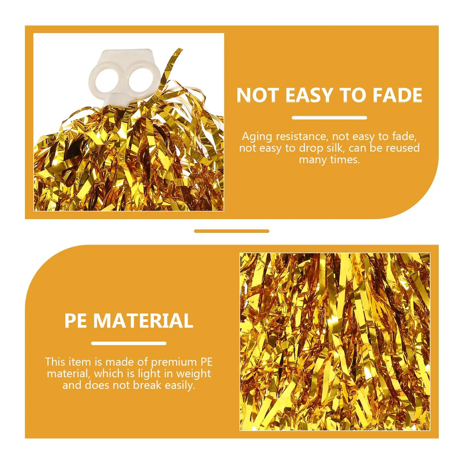 4 Pcs 25g Small Size Silver Gold Cheerleading Pom Poms Kids Handheld Performance Props for Sports Party Stage Decor Gymnastics
4 Pcs 25g Small Size Silver Gold Cheerleading Pom Poms Kids Handheld Performance Props for Sports Party Stage Decor Gymnastics