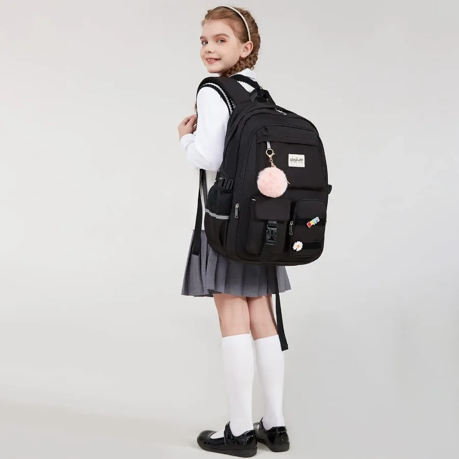 Big Student Laptop Backpack for College Women, Middle High School Teen Girls: Durable Nylon, Black, Water-Resistant with Padded
Big Student Laptop Backpack for College Women, Middle High School Teen Girls: Durable Nylon, Black, Water-Resistant with Padded
