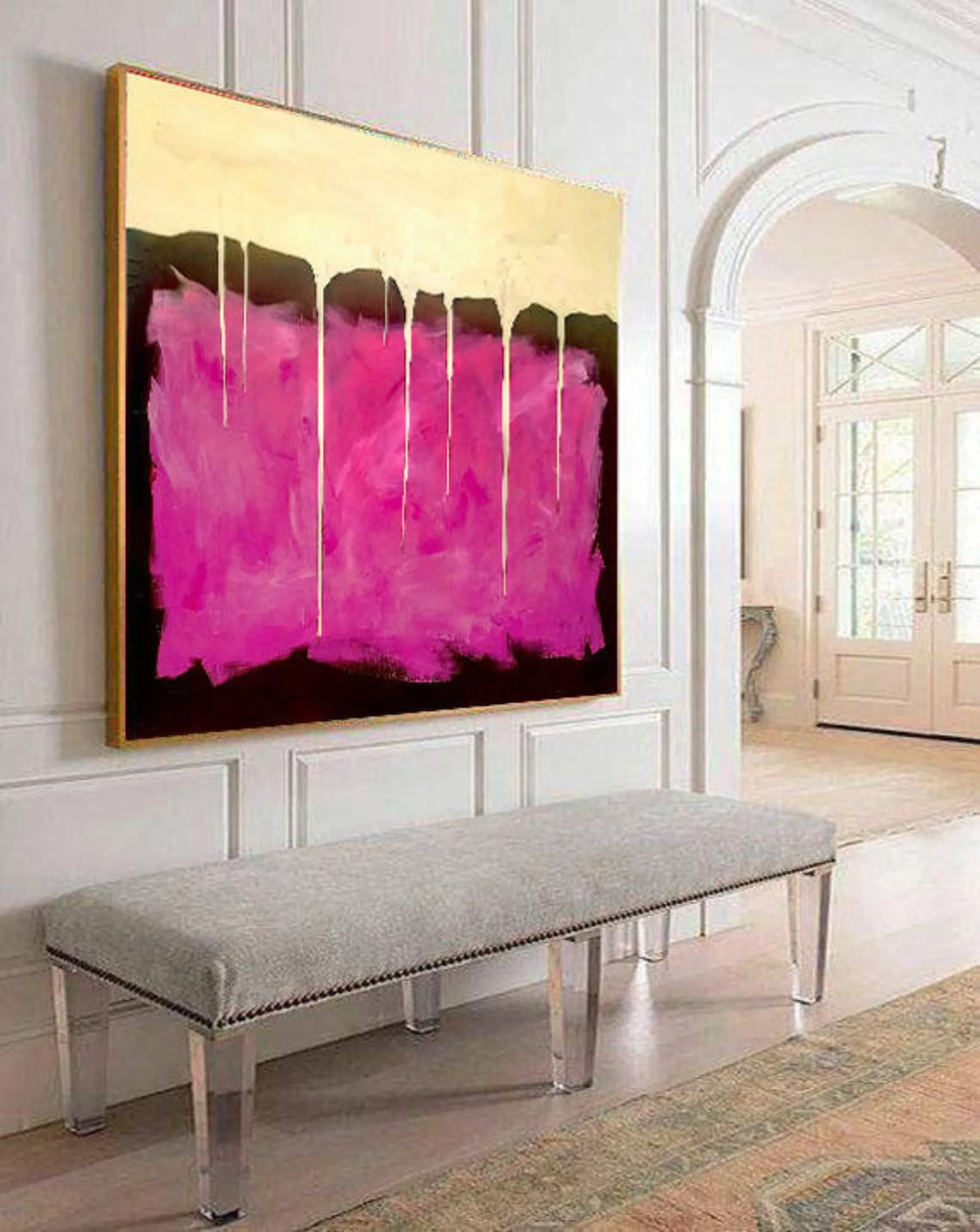 New abstract large-size 100% hand painted golden oil painting golden curtain art wall painting for modern living room decoration
New abstract large-size 100% hand painted golden oil painting golden curtain art wall painting for modern living room decoration
