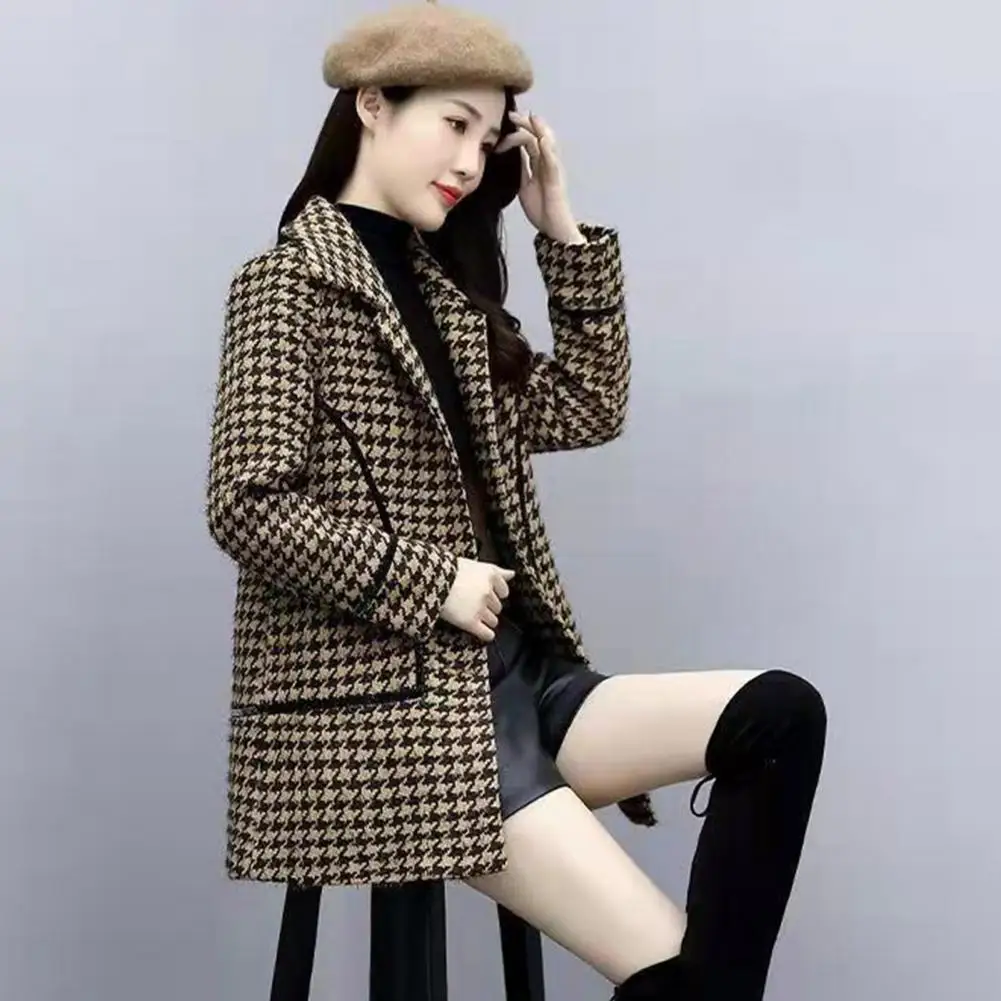 Plaid Print Button Front Long Sleeve Coat Casual Work Office Jacket Office Lady Outfits Autumn And Winter Women's Fashion Coat
Plaid Print Button Front Long Sleeve Coat Casual Work Office Jacket Office Lady Outfits Autumn And Winter Women's Fashion Coat
