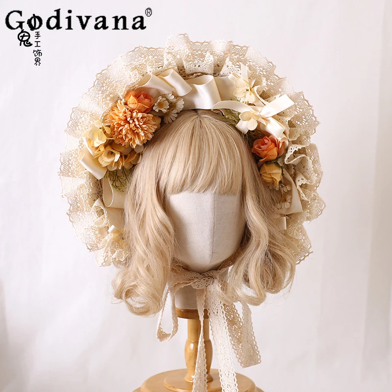 Japanese Original Lolita Lace Elegant Lady Lace Hat Bowknot Flower Sweet Girl Cute Top Hat
Japanese Original Lolita Lace Elegant Lady Lace Hat Bowknot Flower Sweet Girl Cute Top Hat