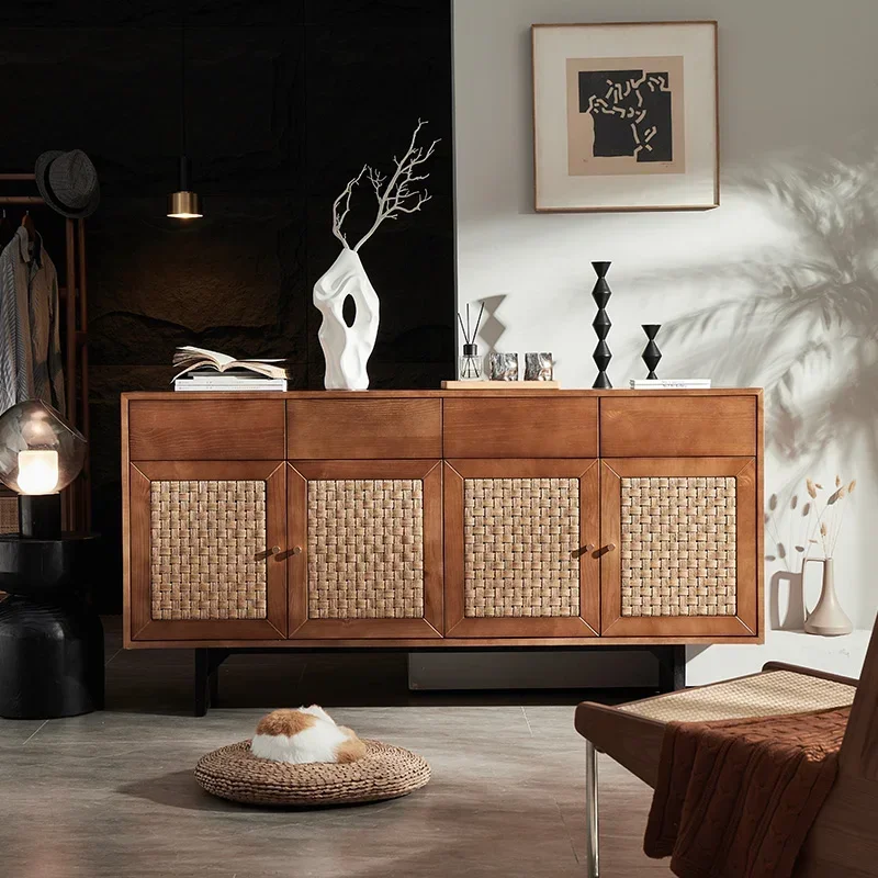 Tea cabinet storage cabinet Japanese-style rattan entrance solid wood dining side simple modern living room
Tea cabinet storage cabinet Japanese-style rattan entrance solid wood dining side simple modern living room