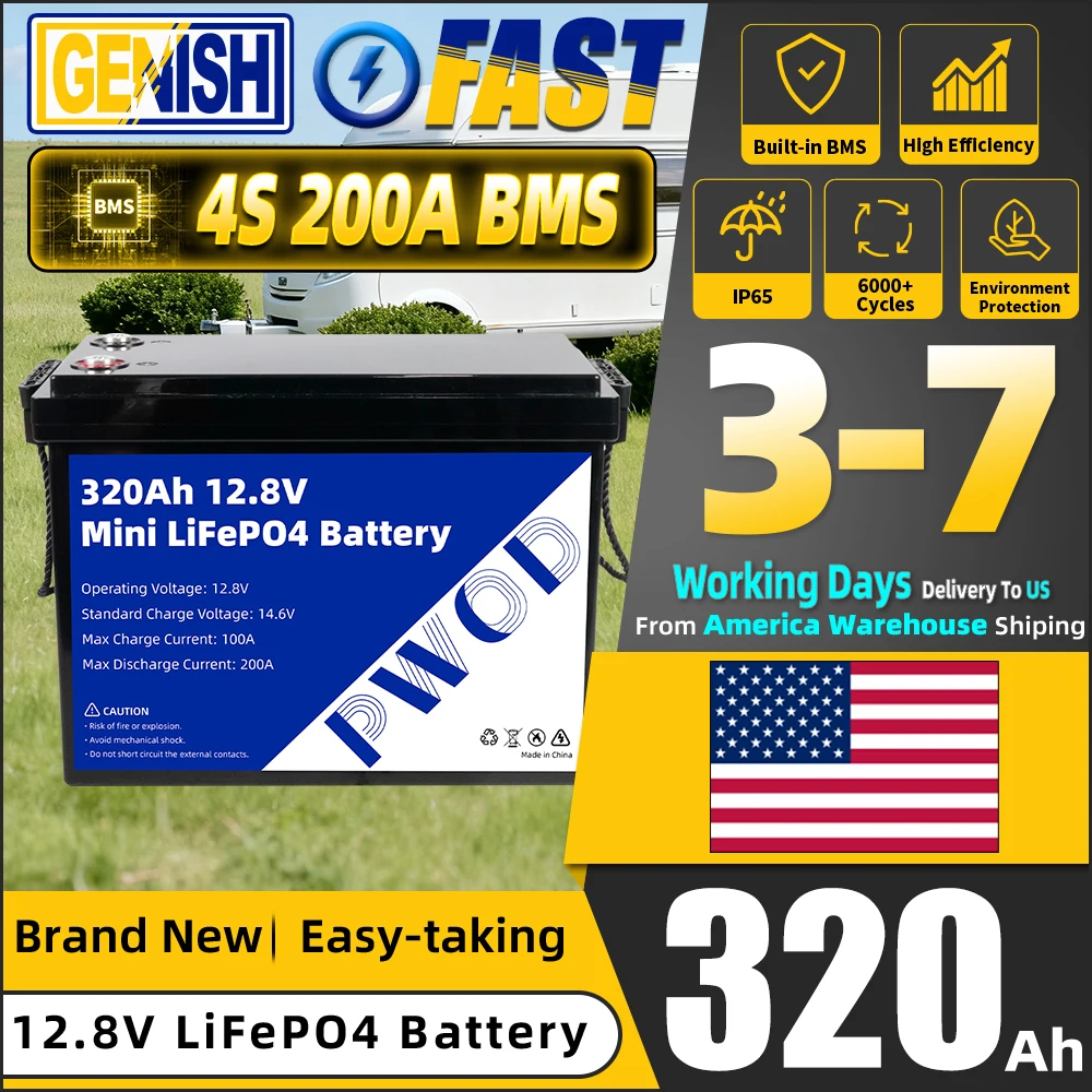 Аккумуляторная батарея LiFePO4 320 Ач, 12 В, со встроенным BMS 4S 200 А, 12,8 В, класс A, элементы LiFePO4, для самостоятельной сборки 24 В, для домашнего хранения энергии, кемпинга, лодок, автодомов
Аккумуляторная батарея LiFePO4 320 Ач, 12 В, со встроенным BMS 4S 200 А, 12,8 В, класс A, элементы LiFePO4, для самостоятельной сборки 24 В, для домашнего хранения энергии, кемпинга, лодок, автодомов