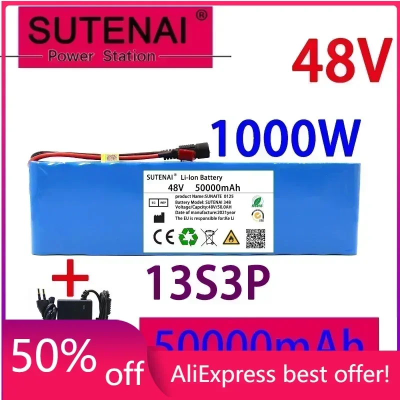 Литий-ионный аккумулятор 48v50ah 1000W 13s3p 48V 18650 для электровелосипеда скутера 54,6 V с зарядным устройством BMS + 54,6 V + резервная батарея
Литий-ионный аккумулятор 48v50ah 1000W 13s3p 48V 18650 для электровелосипеда скутера 54,6 V с зарядным устройством BMS + 54,6 V + резервная батарея