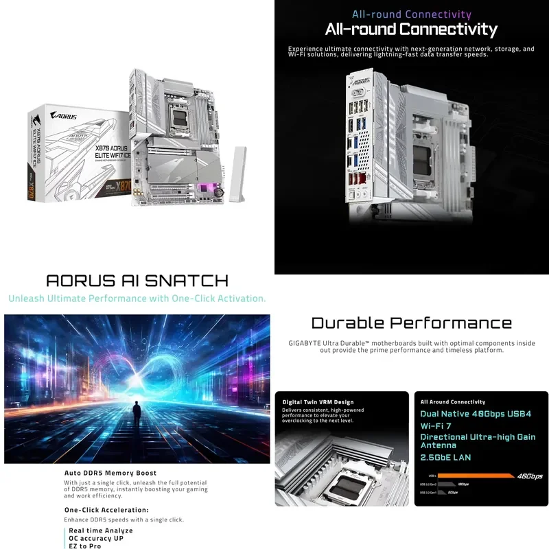 【CHIMU HOME】 X870 DDR5 AM5 ATX Motherboard with WIFI7 & 4x M.2 PCIe
【CHIMU HOME】 X870 DDR5 AM5 ATX Motherboard with WIFI7 & 4x M.2 PCIe