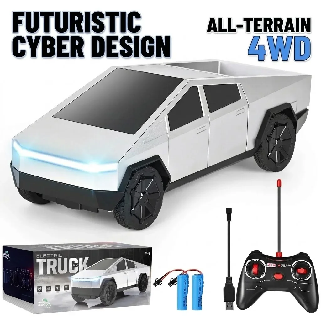 1:24 RC Cybertruck Pickup 4WD Off-Road Remote Control Car 27MHz Dual Motor High-Speed Truck with LED Lights Toy Gift for Boys
1:24 RC Cybertruck Pickup 4WD Off-Road Remote Control Car 27MHz Dual Motor High-Speed Truck with LED Lights Toy Gift for Boys