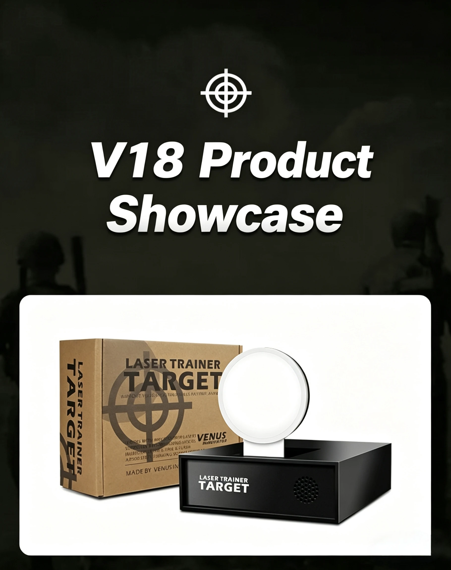 Dry Laser Training Target, 3 Modes, High Sensitivity Sensor, Auto-reset, Realistic Sound Feedback.
Dry Laser Training Target, 3 Modes, High Sensitivity Sensor, Auto-reset, Realistic Sound Feedback.