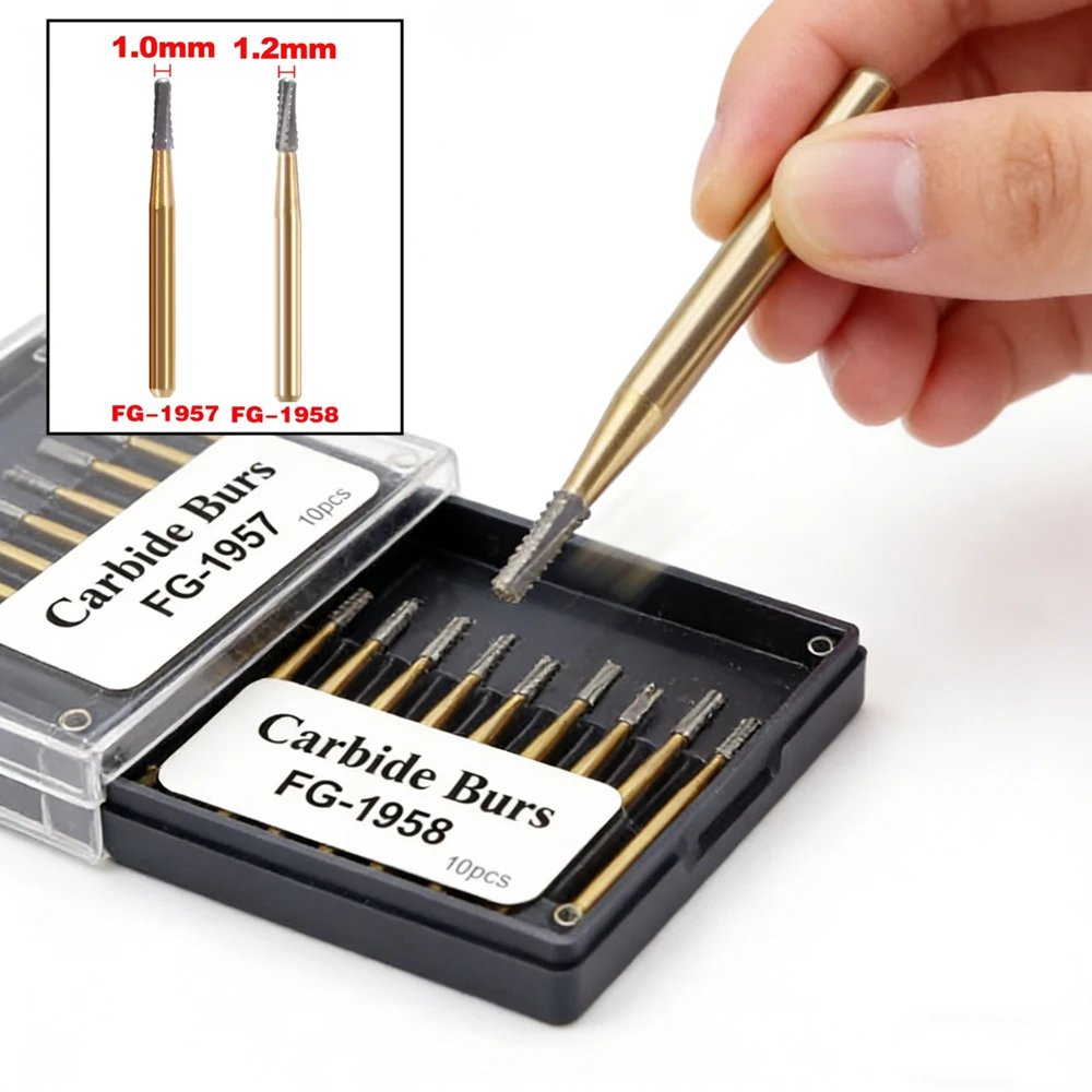 High Speed Dental Drill Burs Tungsten Carbide Tapered Fissure Cross Cut 10 PCS for Restorative and Cavity Preparation
High Speed Dental Drill Burs Tungsten Carbide Tapered Fissure Cross Cut 10 PCS for Restorative and Cavity Preparation