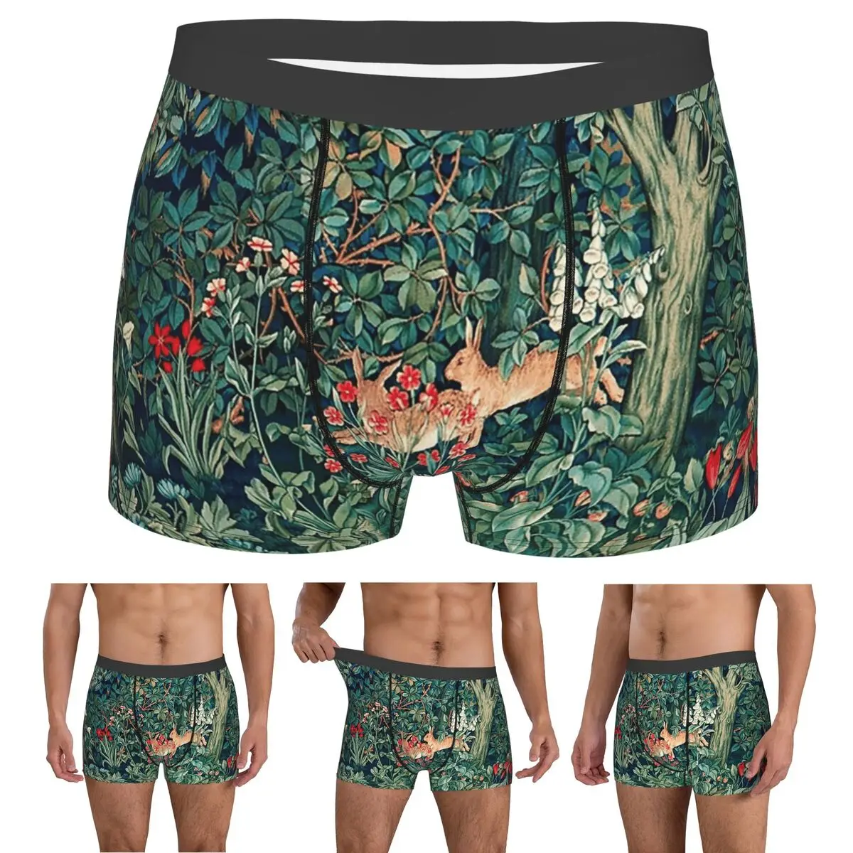 Boxer Underpants Shorts GREENERY, FOREST ANIMALS Hares Blue Green Panties Men's Breathable Underwear for Homme Man Boyfriend
Boxer Underpants Shorts GREENERY, FOREST ANIMALS Hares Blue Green Panties Men's Breathable Underwear for Homme Man Boyfriend