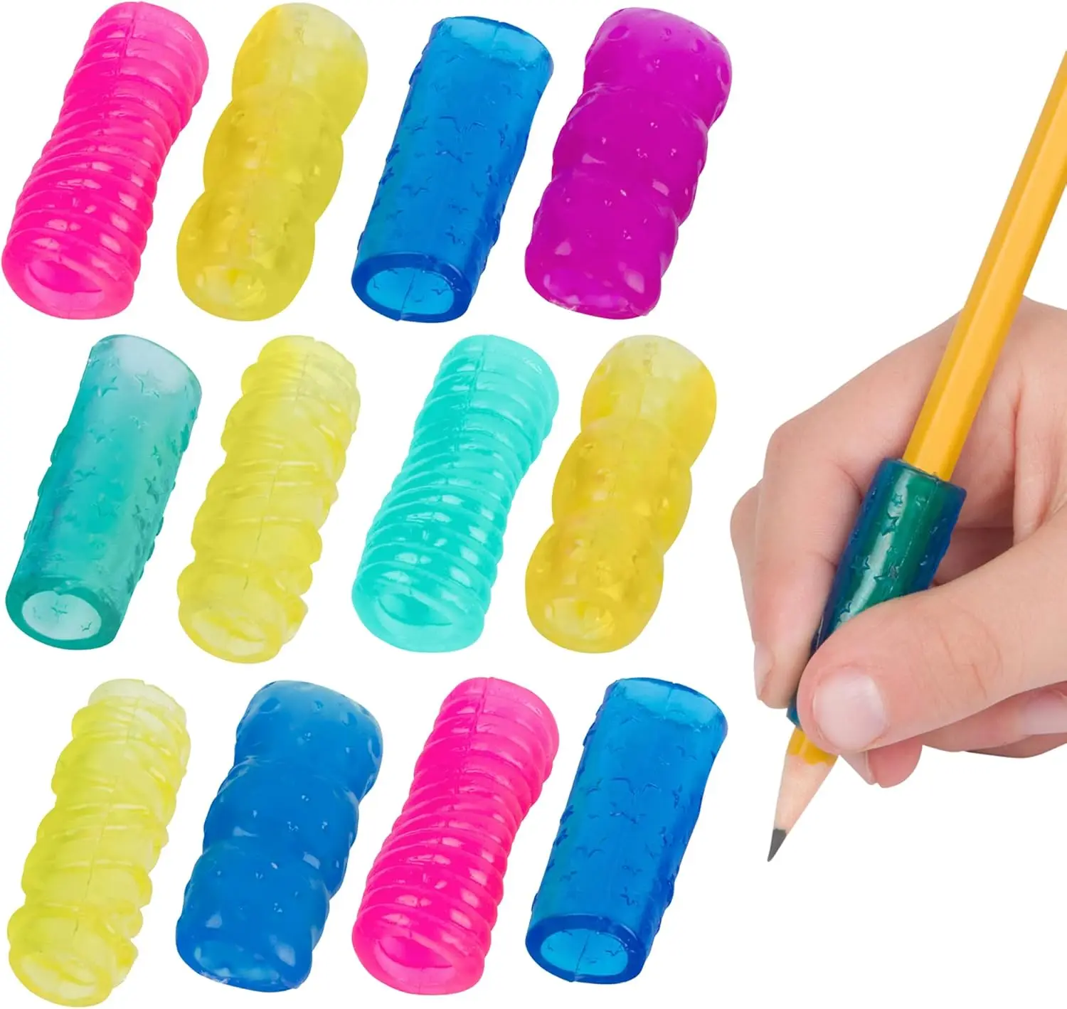 Ergonomic Pencil Grips for Kids & Adults, Left & Right Hand, Assorted Colors, 12 Pack
Ergonomic Pencil Grips for Kids & Adults, Left & Right Hand, Assorted Colors, 12 Pack
