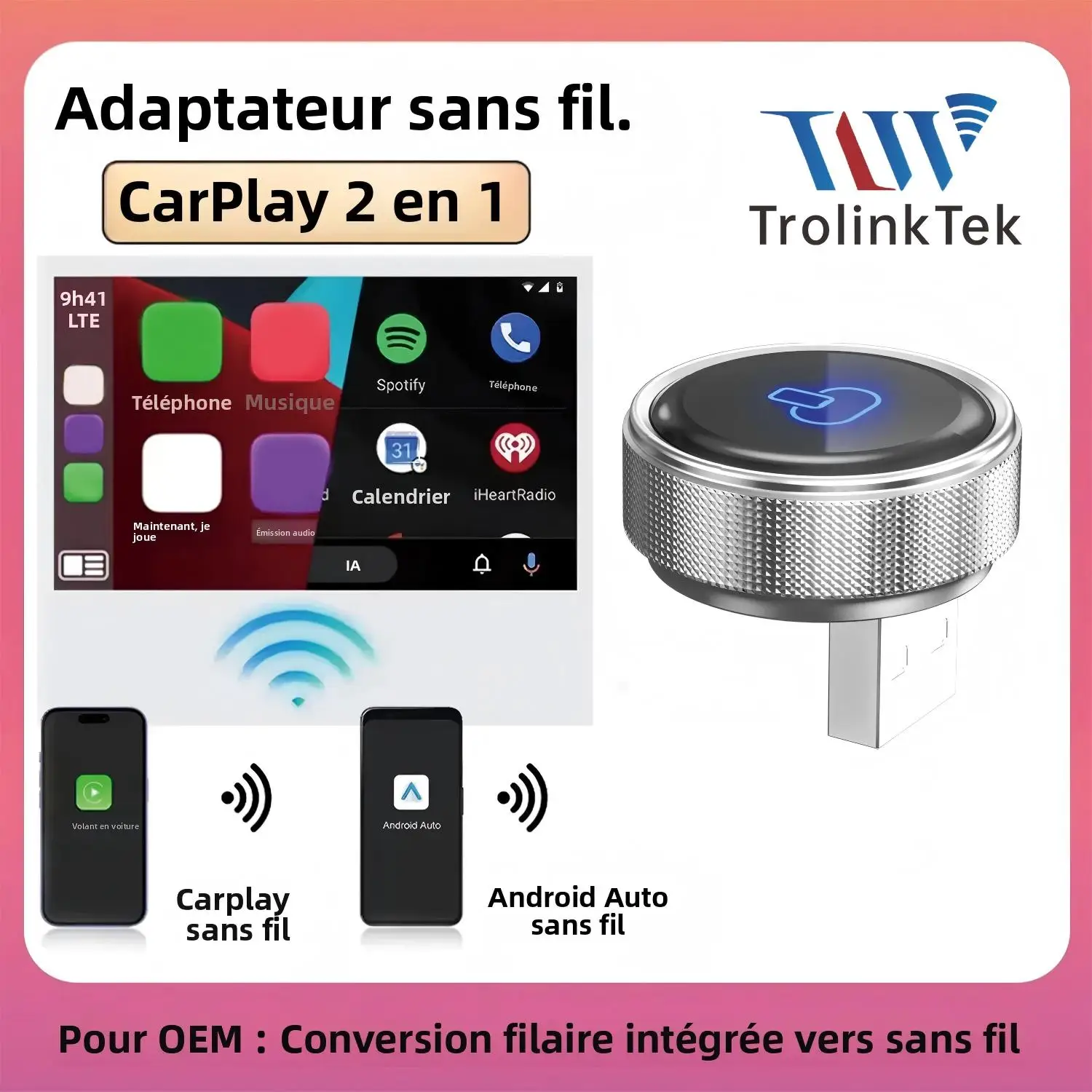 TrolinkTek 2025 2 в 1 проводной-беспроводной автомобильный адаптер CarPlay и Android для OEM автомобиля с USB WiFi6 BT5.4 Plug and Play Mini Box
TrolinkTek 2025 2 в 1 проводной-беспроводной автомобильный адаптер CarPlay и Android для OEM автомобиля с USB WiFi6 BT5.4 Plug and Play Mini Box