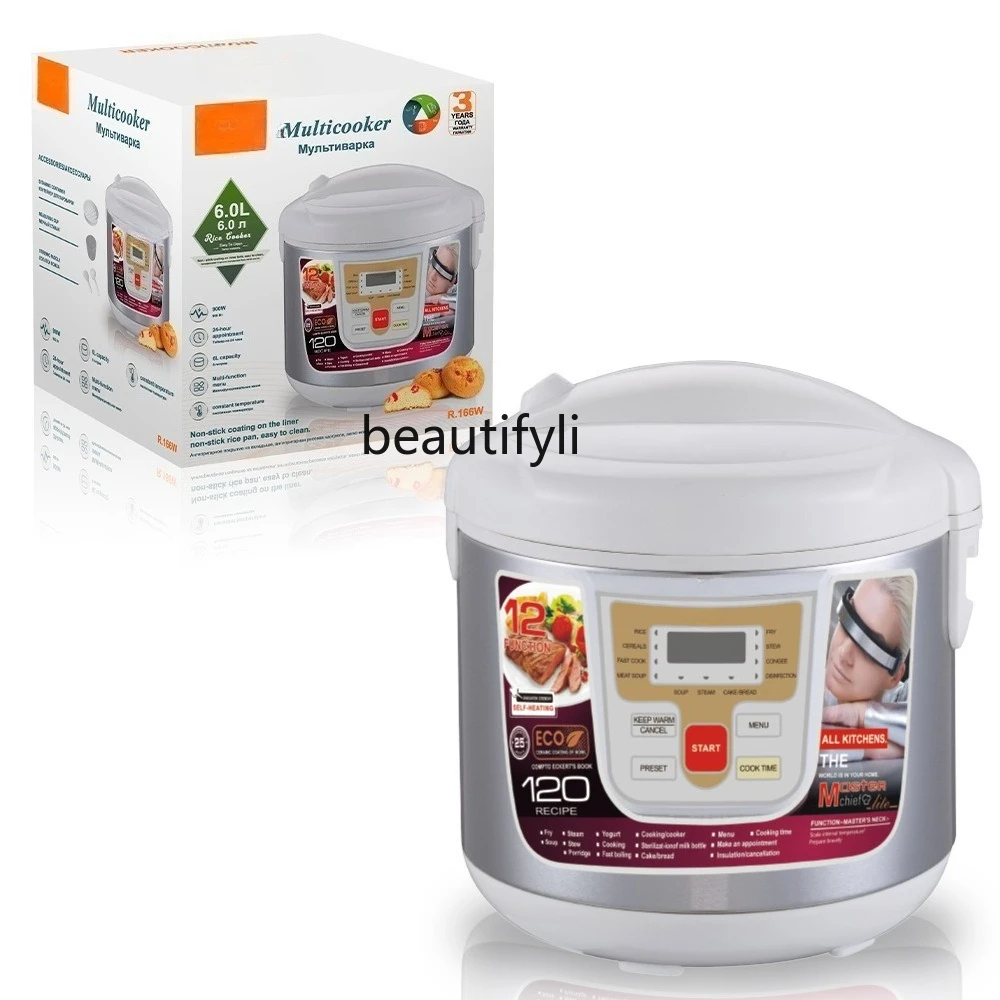 New rice cooker smart 6L automatic health care household stainless steel rice cooker multi-function
New rice cooker smart 6L automatic health care household stainless steel rice cooker multi-function