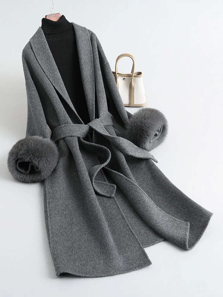 Высококачественное кашемировое пальто, женский халат на осень и зиму 2024, стильный меховой двусторонний шерстяной Халат средней длины
Высококачественное кашемировое пальто, женский халат на осень и зиму 2024, стильный меховой двусторонний шерстяной Халат средней длины