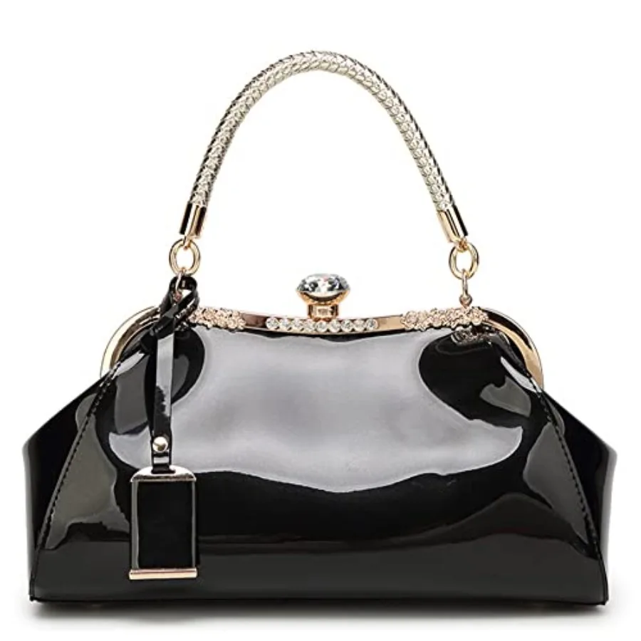 Glossy Patent Leather Handbag for Women Top Handle Tote Bag Evening Shoulder Bag Wedding Satchel Retro Purse
Glossy Patent Leather Handbag for Women Top Handle Tote Bag Evening Shoulder Bag Wedding Satchel Retro Purse